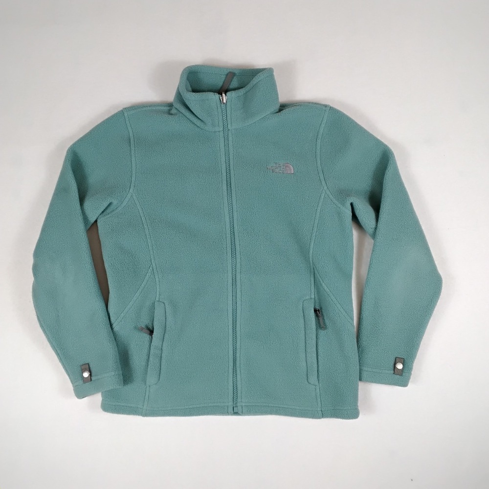 The North Face Seafoam Green Fleece Jacket Girls M 10-12 Triclimate Zip Up